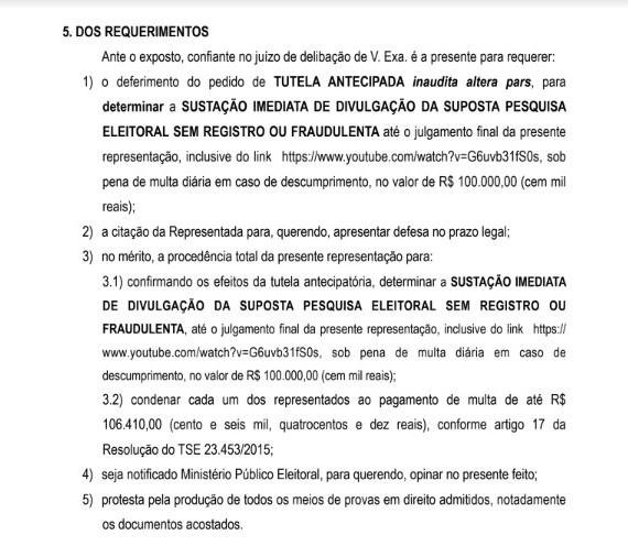 PSD ACIONA JUSTIÇA CONTRA DEPUTADO ROSEMBERG APÓS ELE CITAR PESQUISA NÃO REGISTRADA DURANTE O PROGRAMA O TABULEIRO