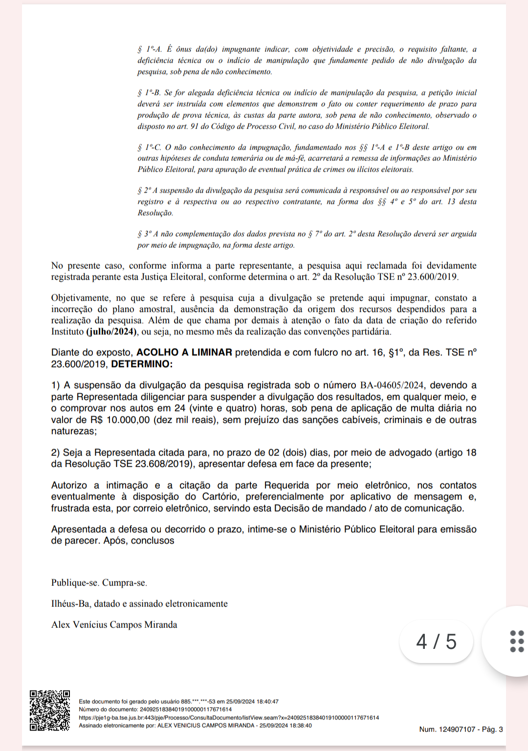 JUSTIÇA ELEITORAL SUSPENDE DIVULGAÇÃO DE PESQUISA EM ILHÉUS: UMA ANÁLISE DAS IMPLICAÇÕES