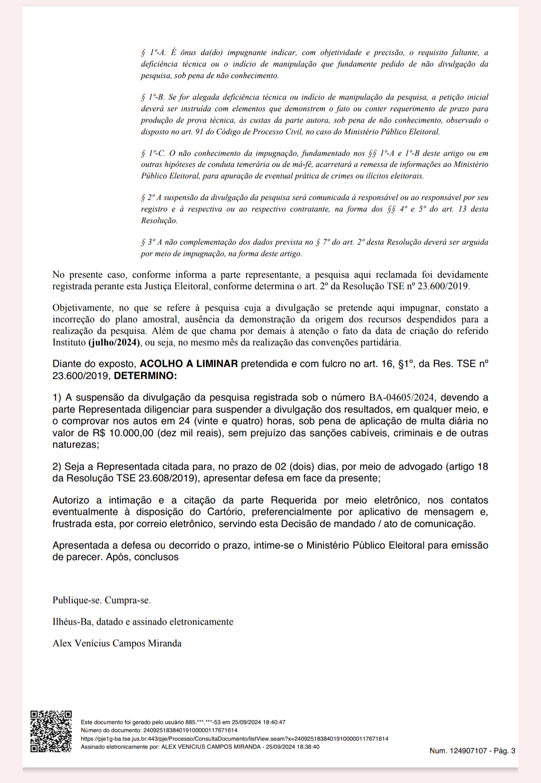 JUSTIÇA ELEITORAL SUSPENDE DIVULGAÇÃO DE PESQUISA EM ILHÉUS: UMA ANÁLISE DAS IMPLICAÇÕES