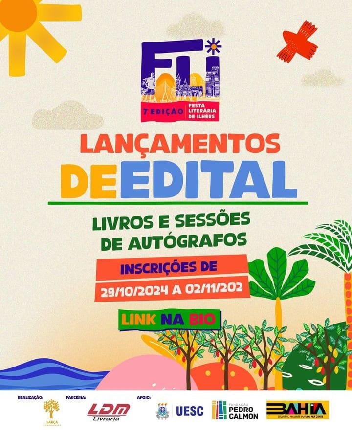 FESTA LITERÁRIA DE ILHÉUS ABRE INSCRIÇÕES PARA LANÇAMENTO COLETIVO DE LIVROS