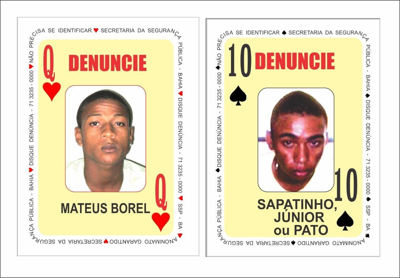 NOVAS CARTAS PASSAM A ESTAMPAR ROSTOS DE HOMICIDA E TRAFICANTE