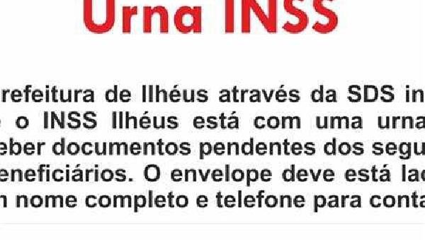 ILHÉUS: INSS INSTALA URNA APARA RECEBIMENTO DE DOCUMENTOS