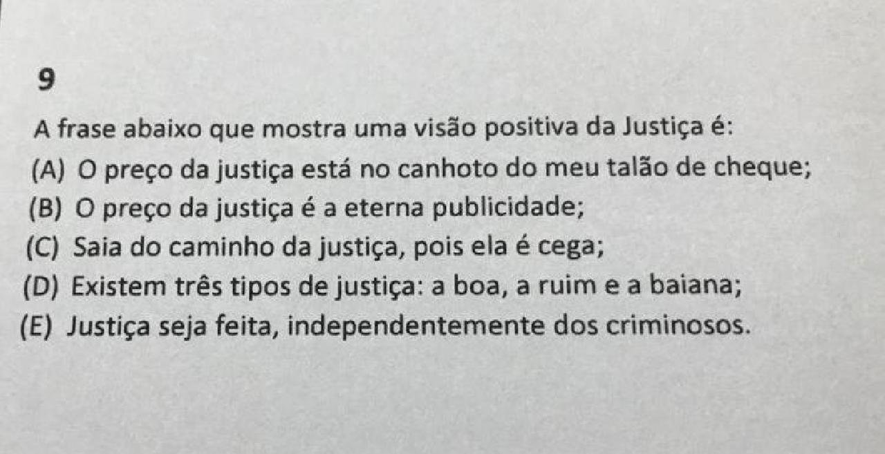 QUESTÃO DE CONCURSO CAUSA POLÊMICA AO CITAR 