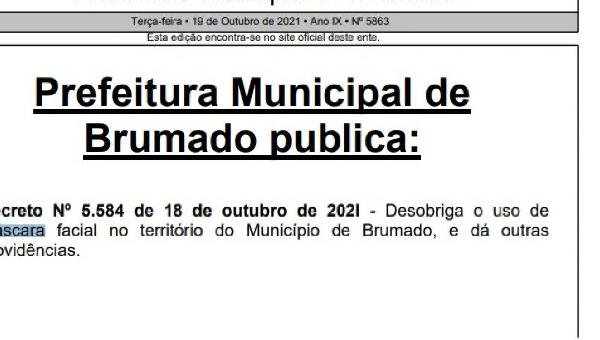 CIDADE BAIANA DESOBRIGA USO DE MÁSCARA APÓS MAIS DE UM MÊS SEM INTERNAÇÕES POR COVID