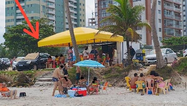 DENÚNCIA: BARRACA É INSTALADA DE FORMA INDEVIDA NA PRAIA DOS MILIONÁRIOS EM ILHÉUS