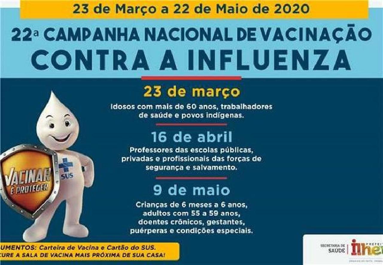 SEGUNDA FASE DA CAMPANHA DE VACINAÇÃO CONTRA A INFLUENZA COMEÇA NESTA QUINTA-FEIRA (16)