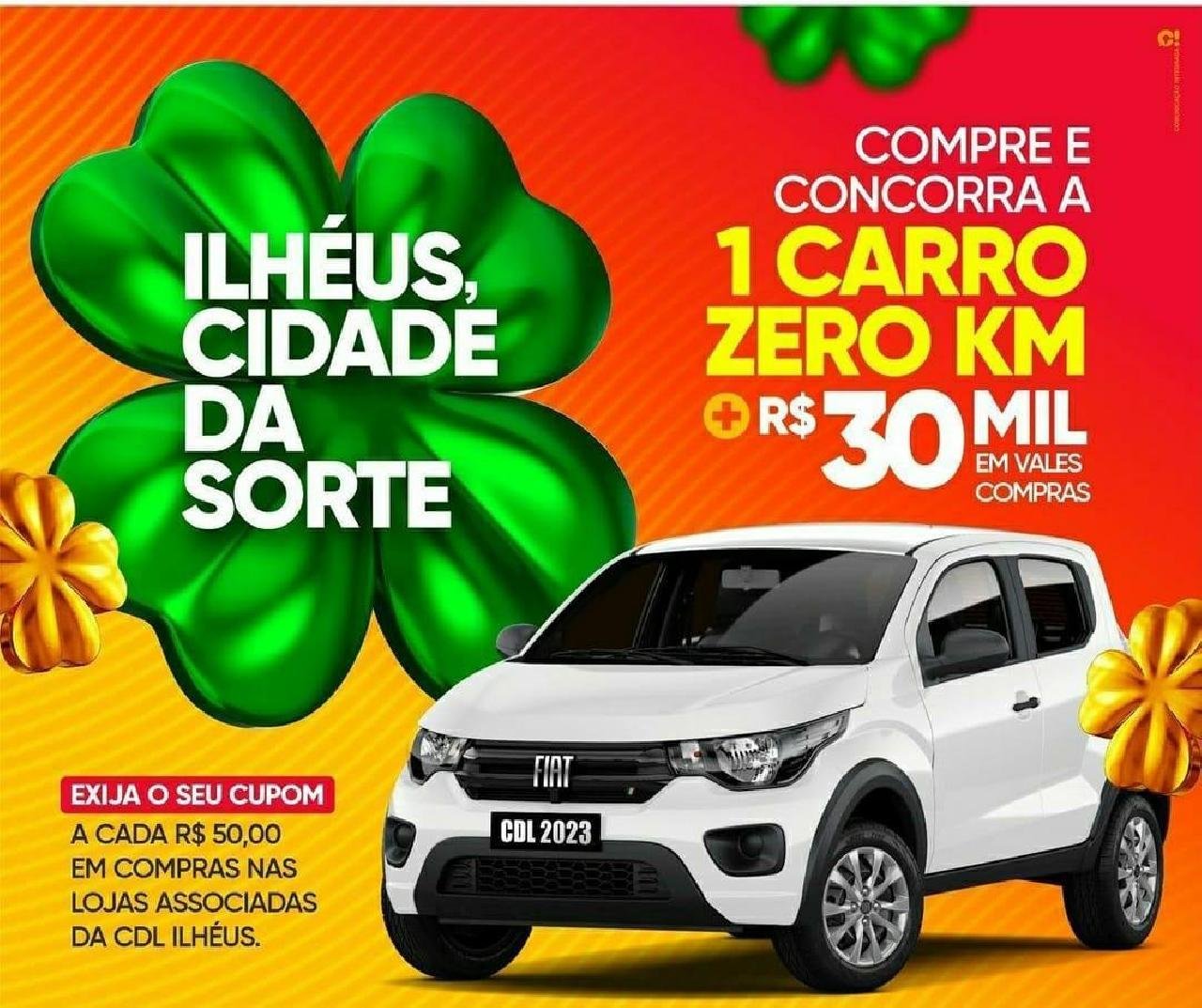 CAMPANHA DA CDL DE ILHÉUS INTEGRA COMEMORAÇÕES PELO ANIVERSÁRIO DA CIDADE E INOVA COM SORTEIO DE UM CARRO ZERO 