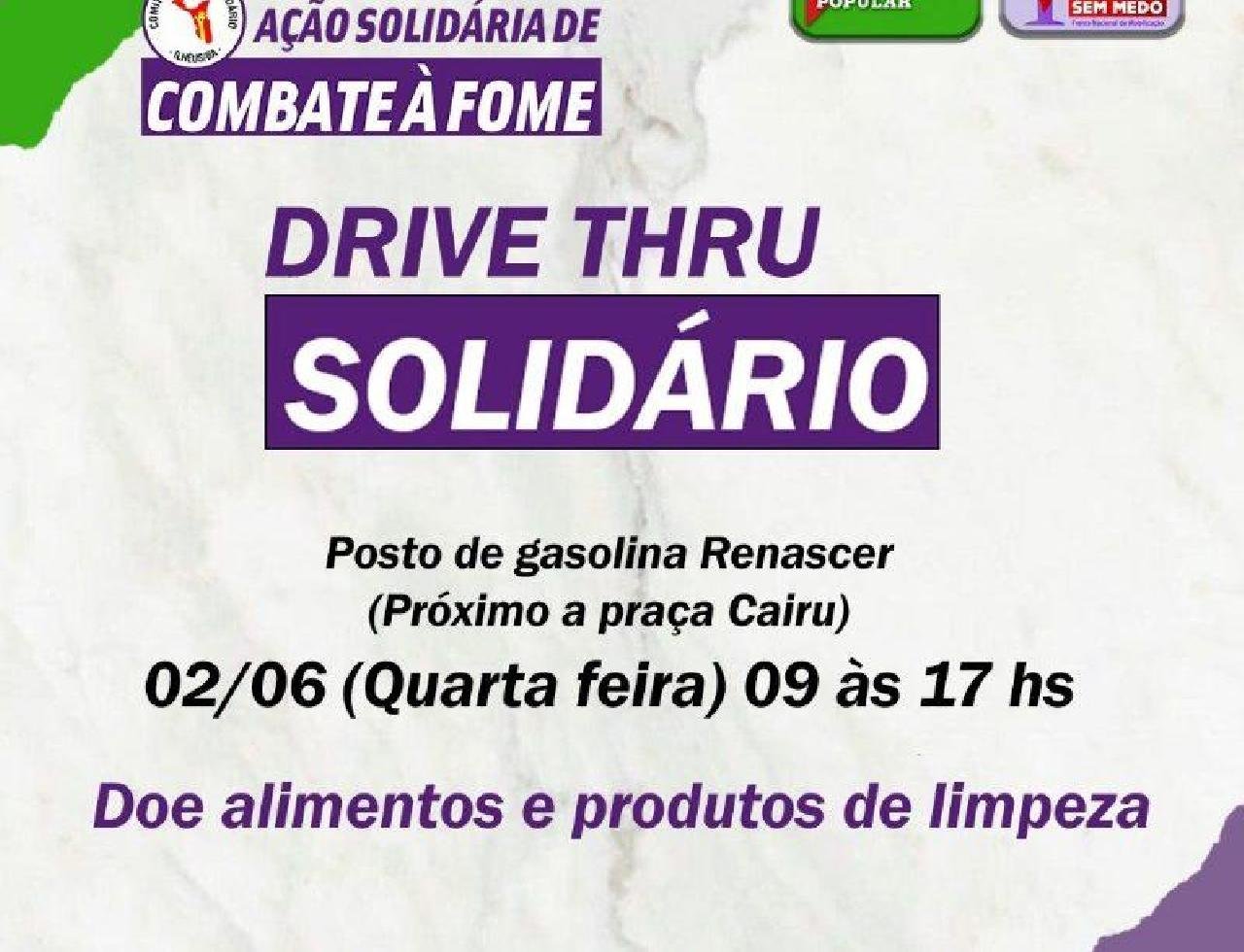 DRIVE-TRHU SOLIDÁRIO ACONTECE NESTA QUARTA-FEIRA EM ILHÉUS 