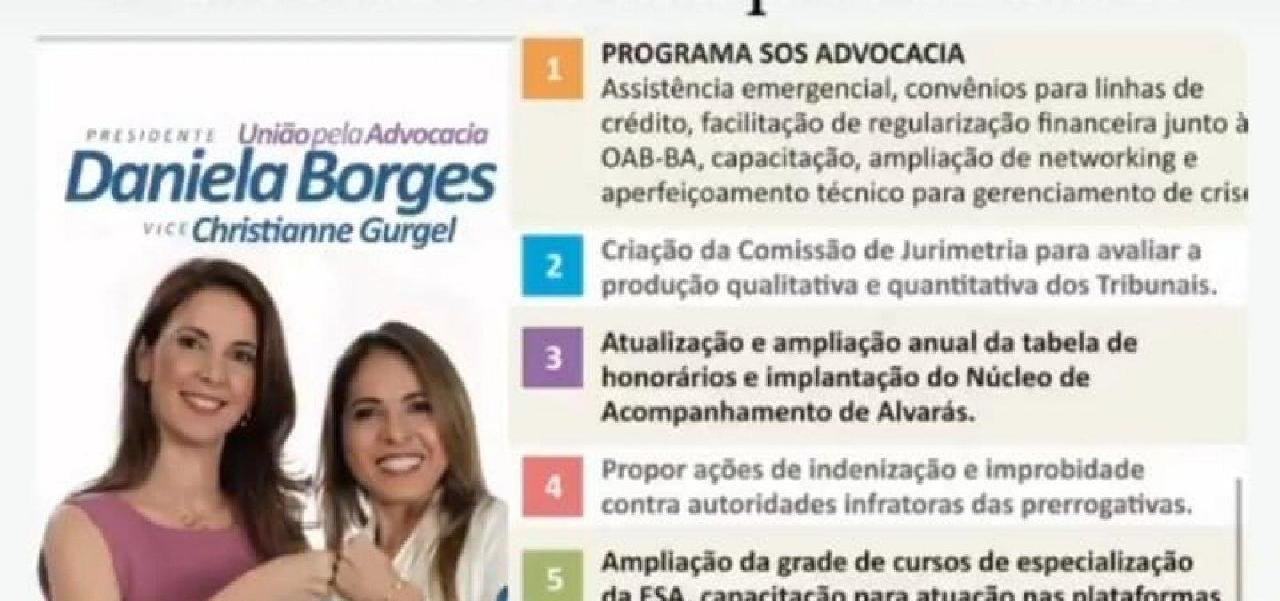 PERFIL OFICIAL DA OAB-BA POSTA CONTEÚDO DE CHAPA QUE CONCORRE À PRESIDÊNCIA 