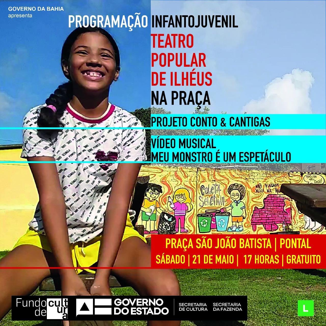 TEATRO POPULAR DE ILHÉUS RETORNA COM PROGRAMAÇÃO INFANTOJUVENIL EM PRAÇA DO PONTAL.