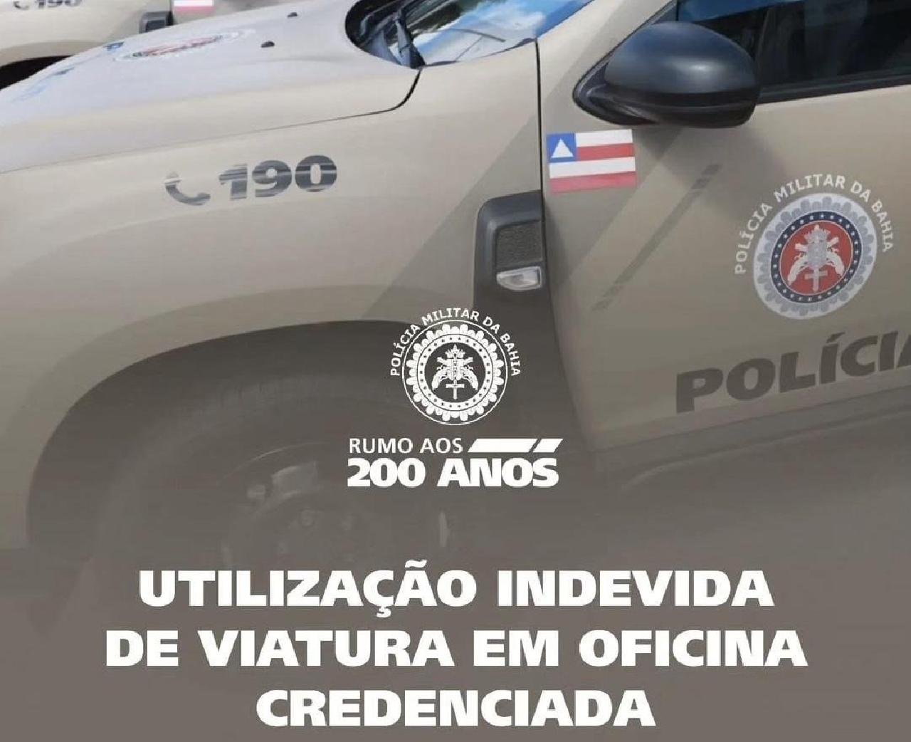 NOTA: VIATURA DA PM UTILIZADA INDEVIDAMENTE EM CLIPE DE CANTOR ESTAVA EM OFICINA CREDENCIADA