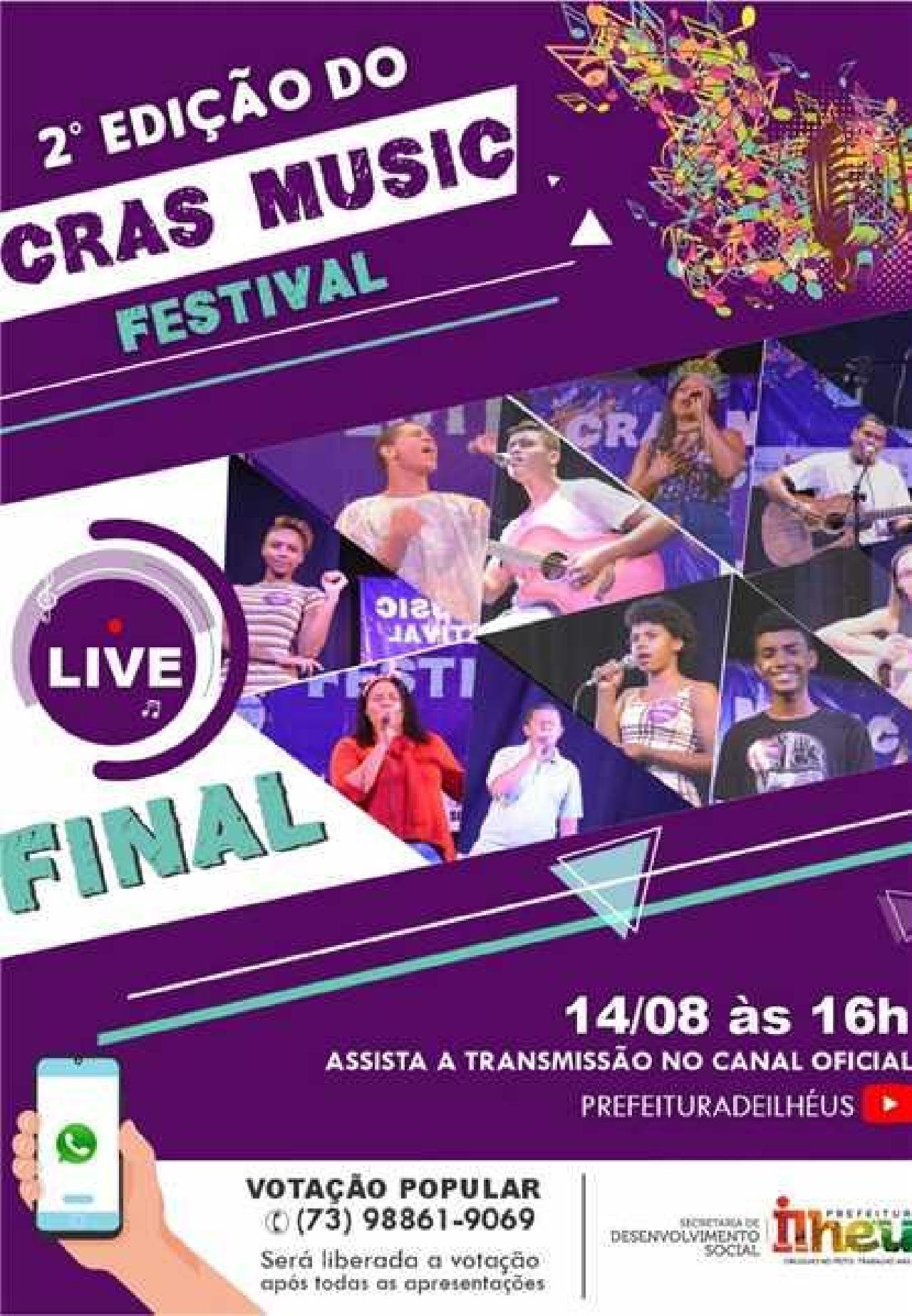 FINAL DA SEGUNDA EDIÇÃO DO CRAS MUSIC FESTIVAL SERÁ REALIZADA NESTA SEXTA (14)