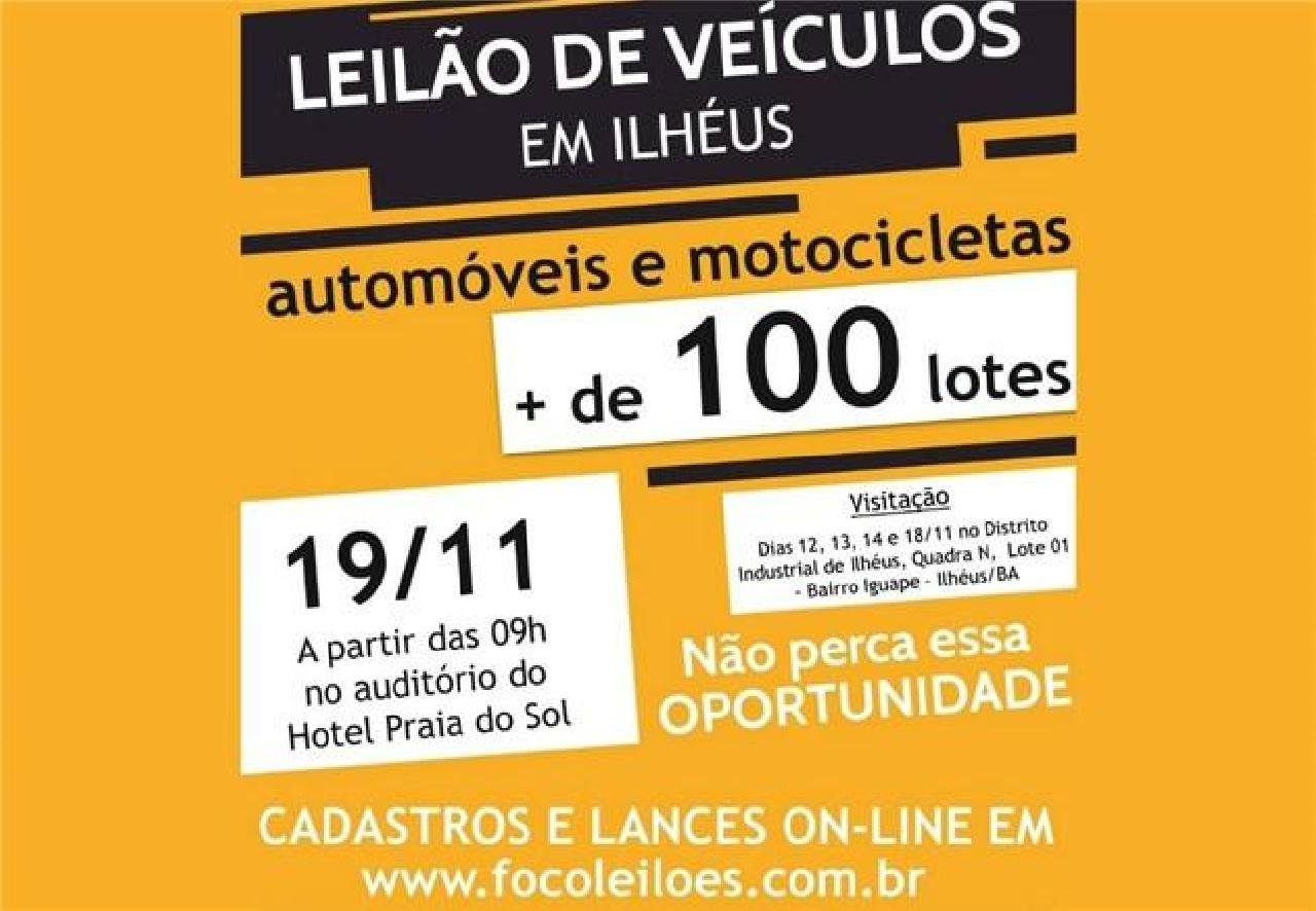 ILHÉUS: CARROS APREENDIDOS SERÃO LEILOADOS NA PRÓXIMA TERÇA