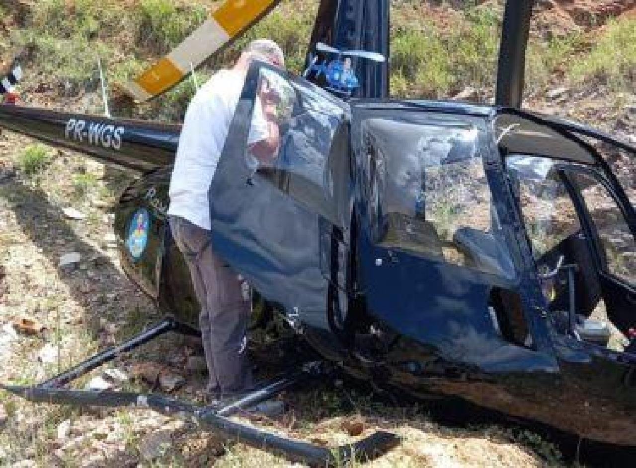 HELICÓPTERO COM DEPUTADO CAI NO INTERIOR DA BAHIA