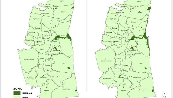 MAPA COMPARATIVO COM DADOS DOS CENSOS APONTAM AUMENTO DA MANCHA URBANA EM ILHÉUS; CONFIRA 