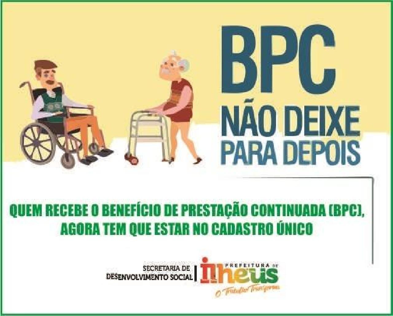 PREFEITURA CONVOCA NOVAMENTE USUÁRIOS  DO BPC PARA ATUALIZAÇÃO NO CADASTRO ÚNICO