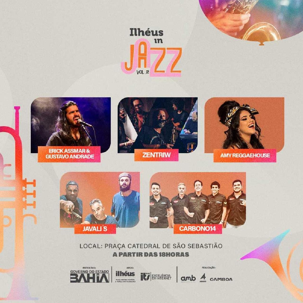 2ª EDIÇÃO DO ILHÉUS IN JAZZ É CONFIRMADA PARA OS DIAS 27 E 28 DE MAIO; CONFIRA PROGRAMAÇÃO